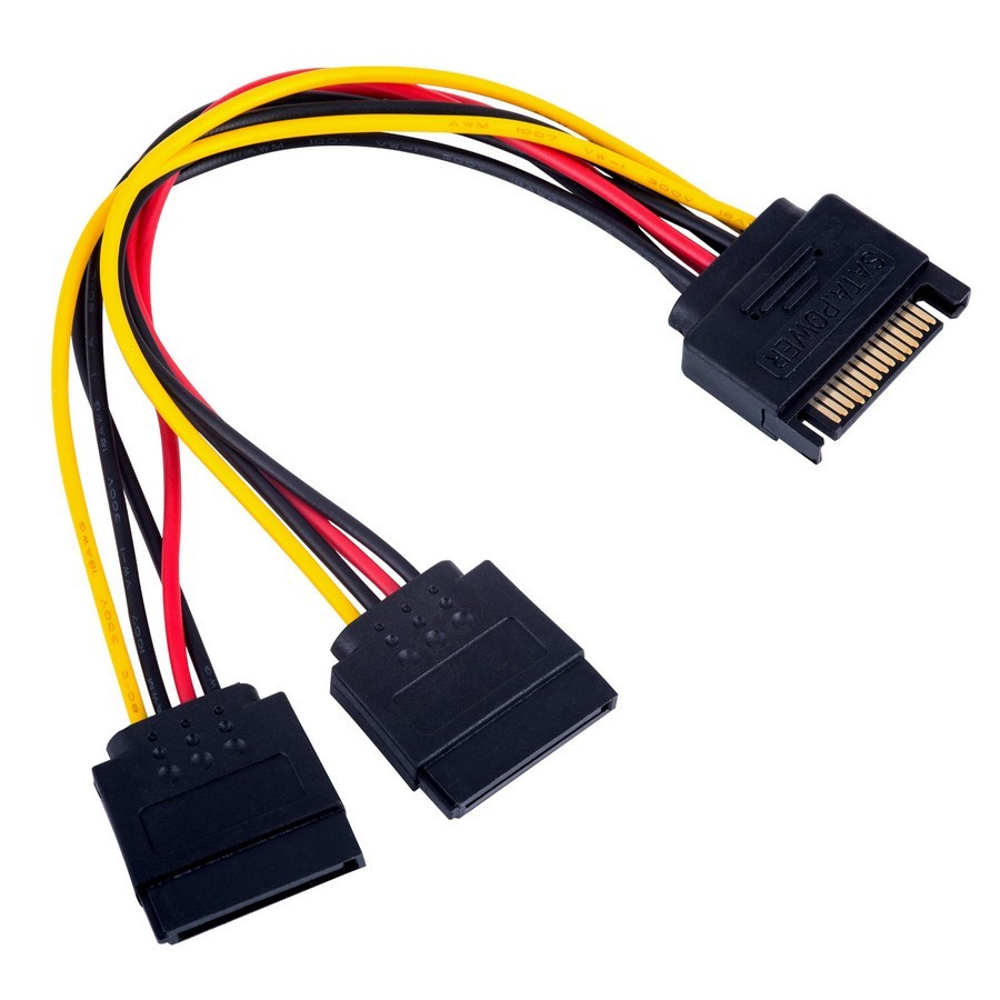 Image of SATA tápkábel elosztó SATA / 2xSATA 0.15m Akyga (AK-CA-31)