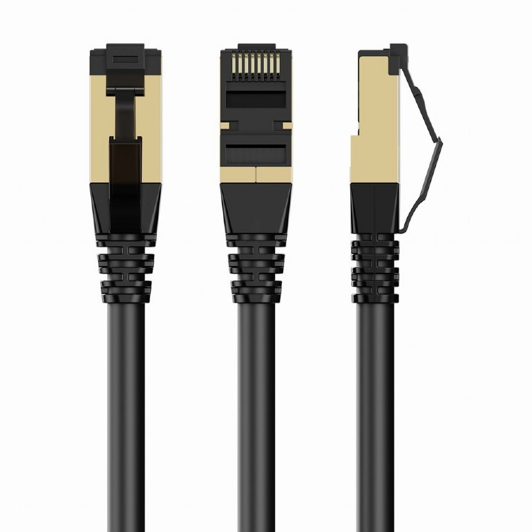 Image of CAT8 S-FTP LSZH Patch kábel 0.25m fekete Gembird (PP8-LSZHCU-BK-0.25M)