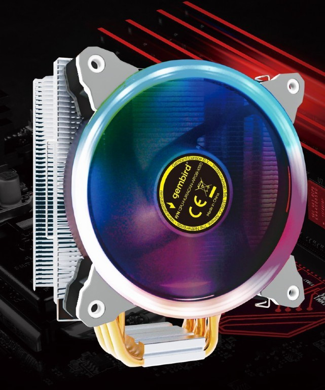 Image of AMD/Intel processzor hűtőventilátor gamer 12cm ARGB Gembird Huracan (CPU-HURACAN-ARGB-X130)