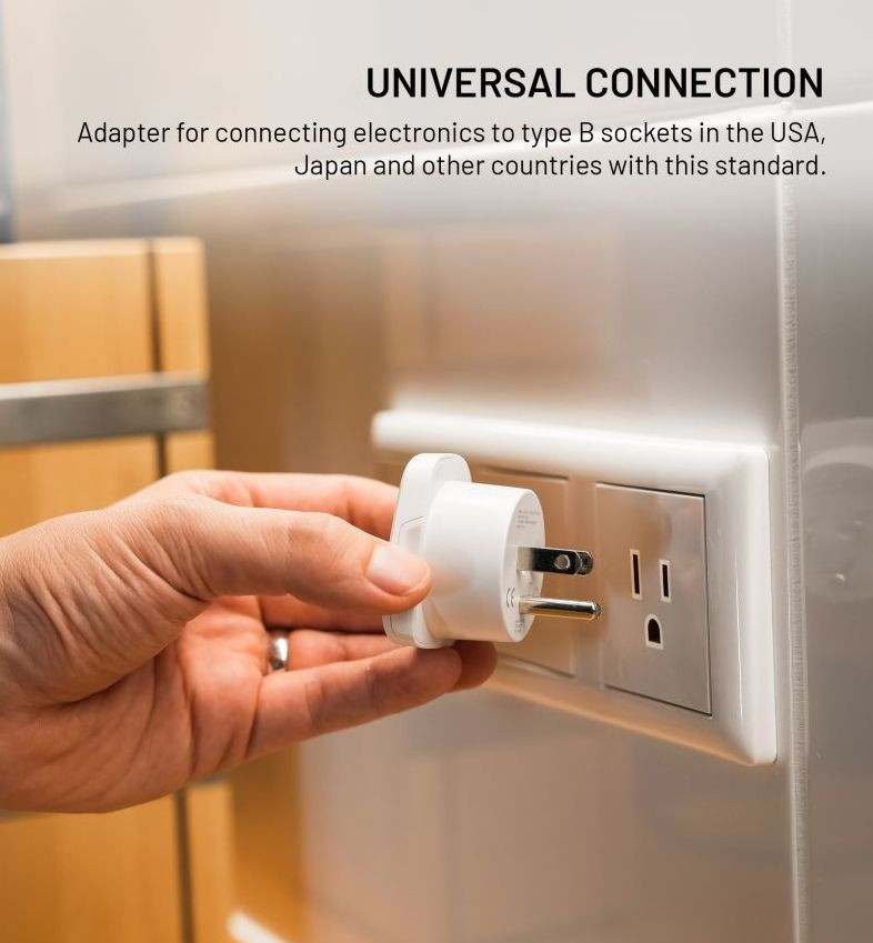 Image of USA utazó adapter átalakító különböző aljzatokra fehér FIXED (FIXCT-US)