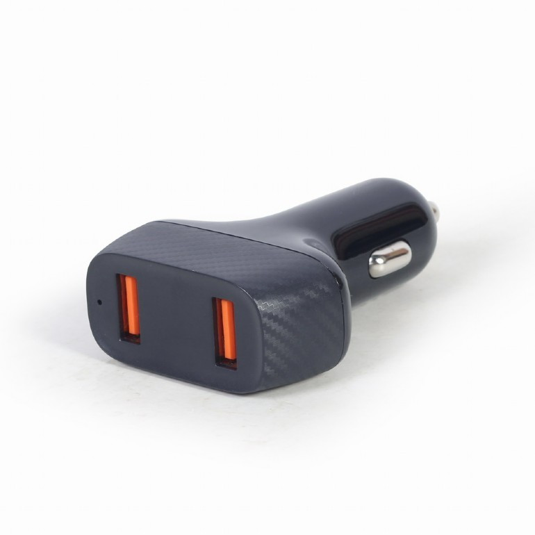 Image of Okostelefon autós töltő 2xUSB QC3 36W fekete Gembird (TA-U2QC3-CAR-01)