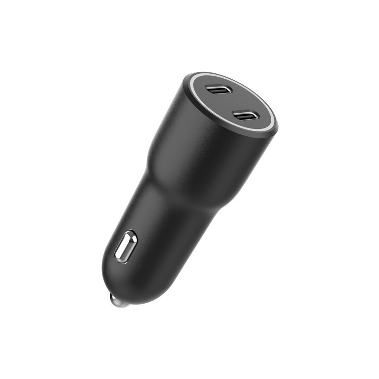 Image of Okostelefon autós töltő 2xUSB-C PD 40W fekete Gembird (TA-UC-C2PD40-CAR-01)